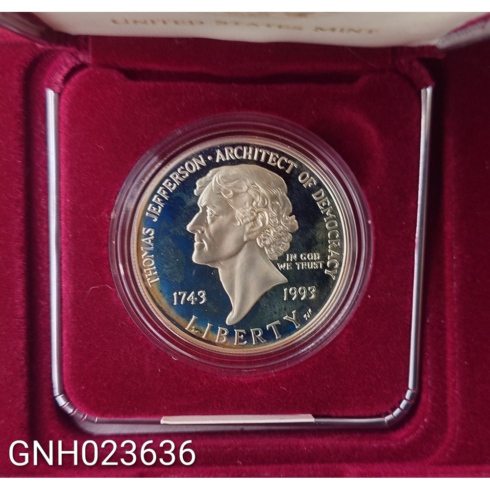 US Mint 1993 Thomas Jefferson Silver Dollar Coin [
